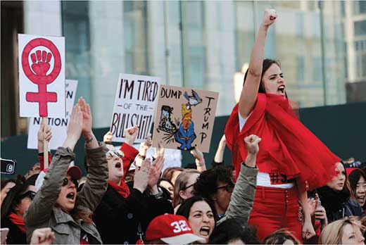 Protestaron mujer